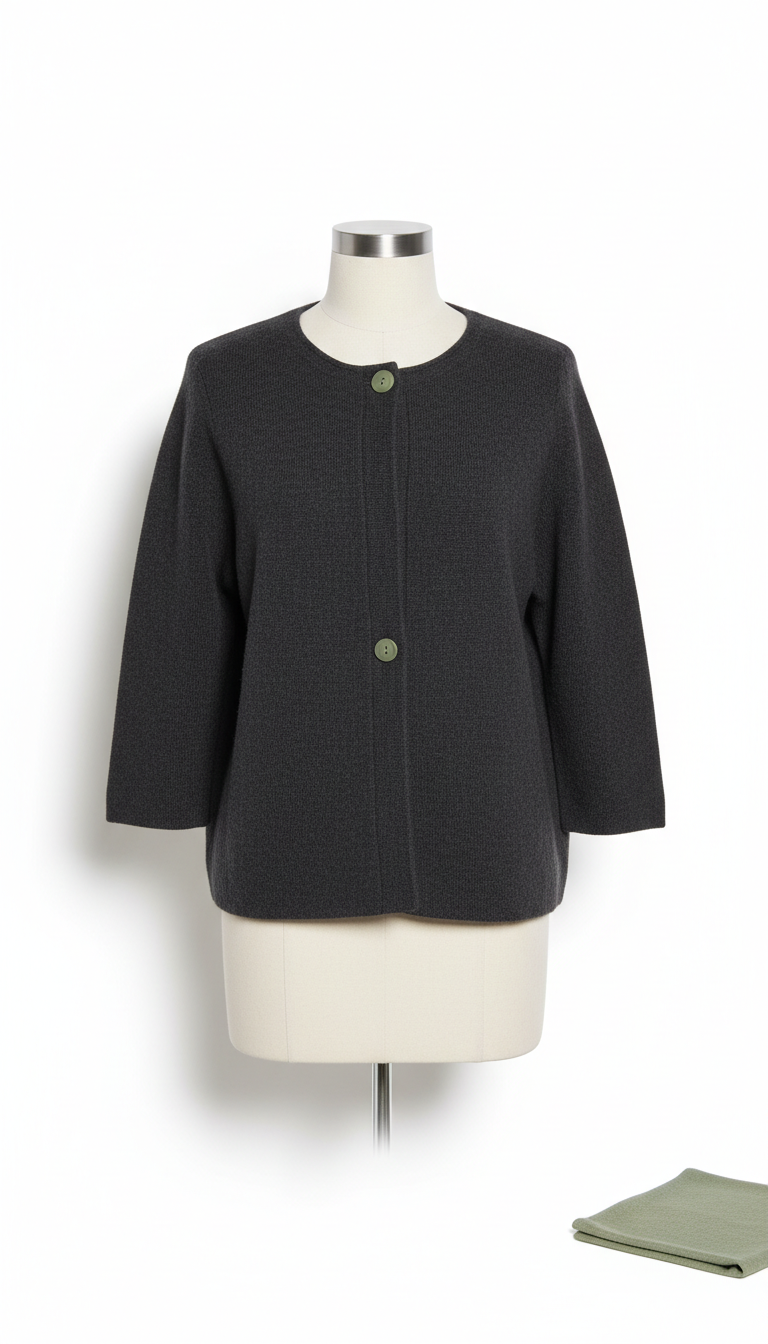 Damenstrickjacke in Tiefanthrazit, vielseitig