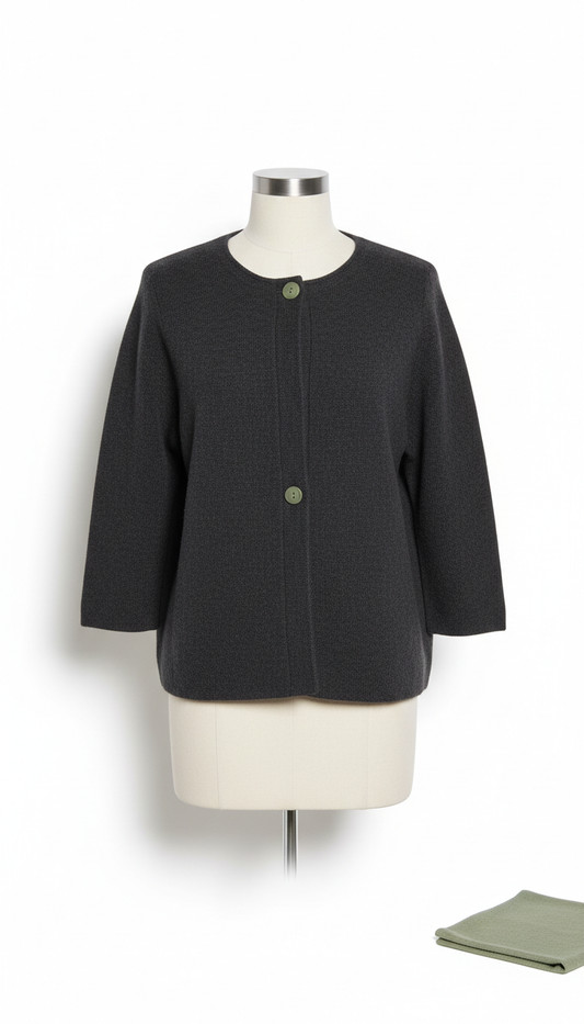 Damenstrickjacke in Tiefanthrazit, vielseitig
