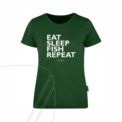 Fischereiverein Regenstauf - Diesenbach Damen Shirt "eat sleep fish repeat"