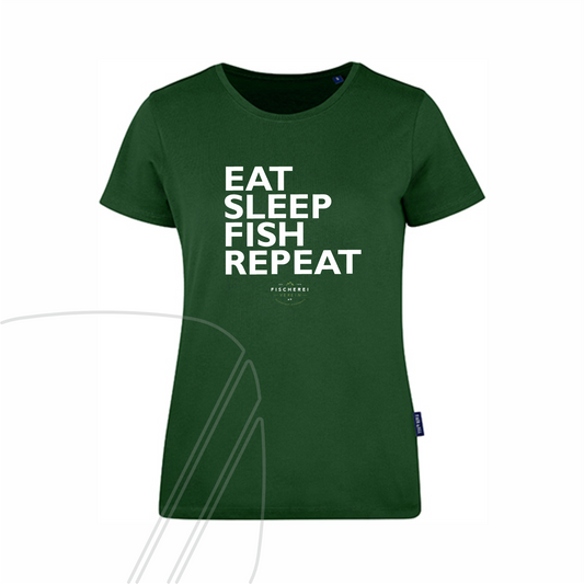Fischereiverein Regenstauf - Diesenbach Damen Shirt "eat sleep fish repeat"