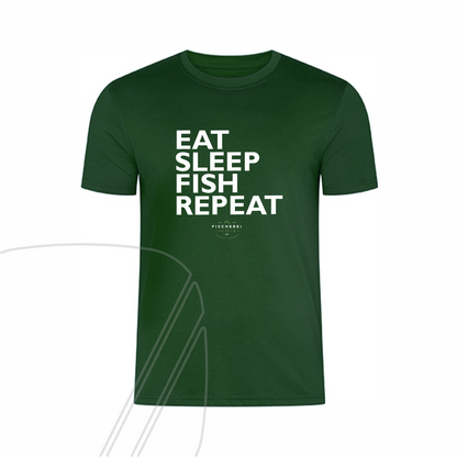 Fischereiverein Regenstauf - Diesenbach Herren Shirt "eat sleep fish repeat"