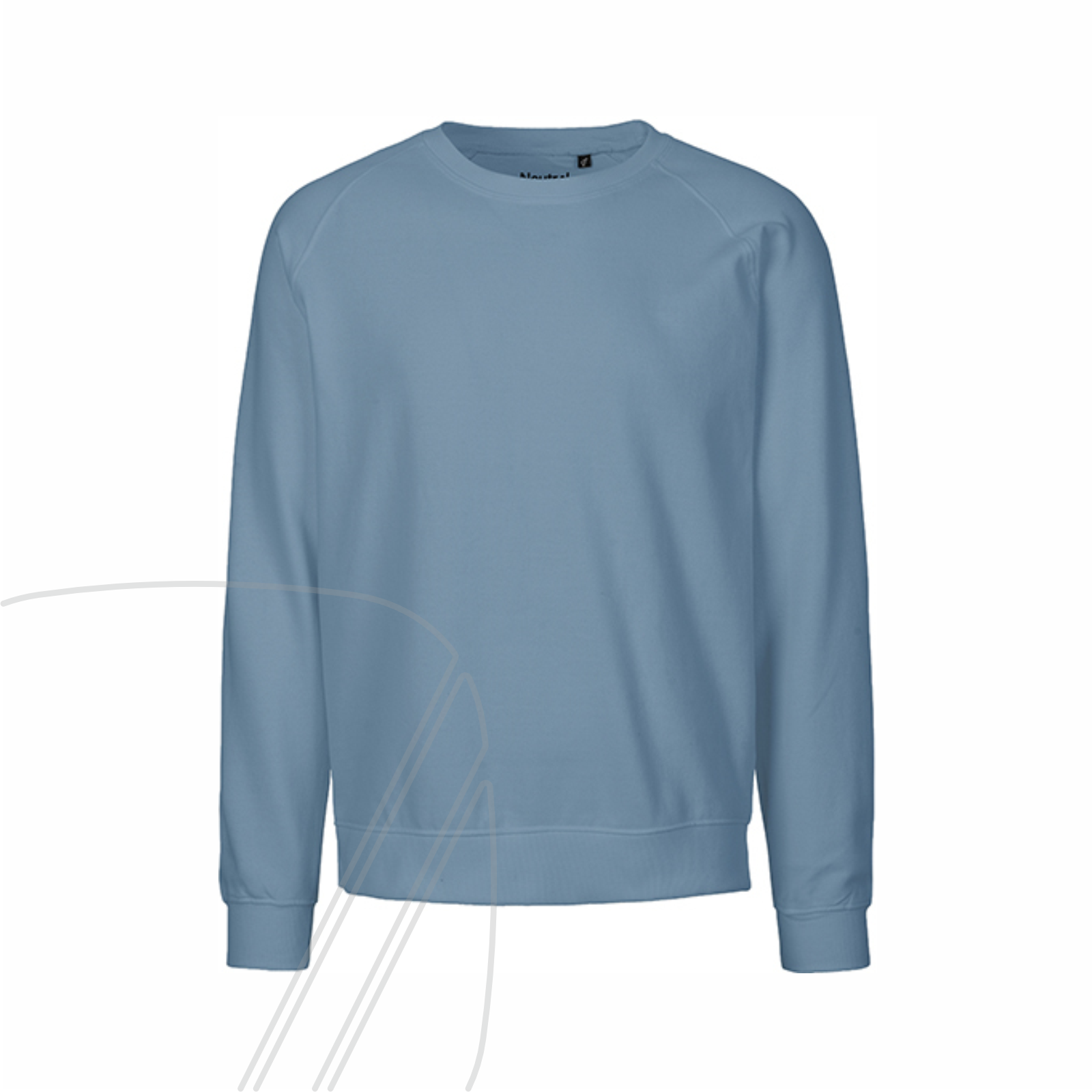 Vorderansicht eines blau bawearia Sweatshirts mit Rundhalsausschnitt und ohne Aufdruck.