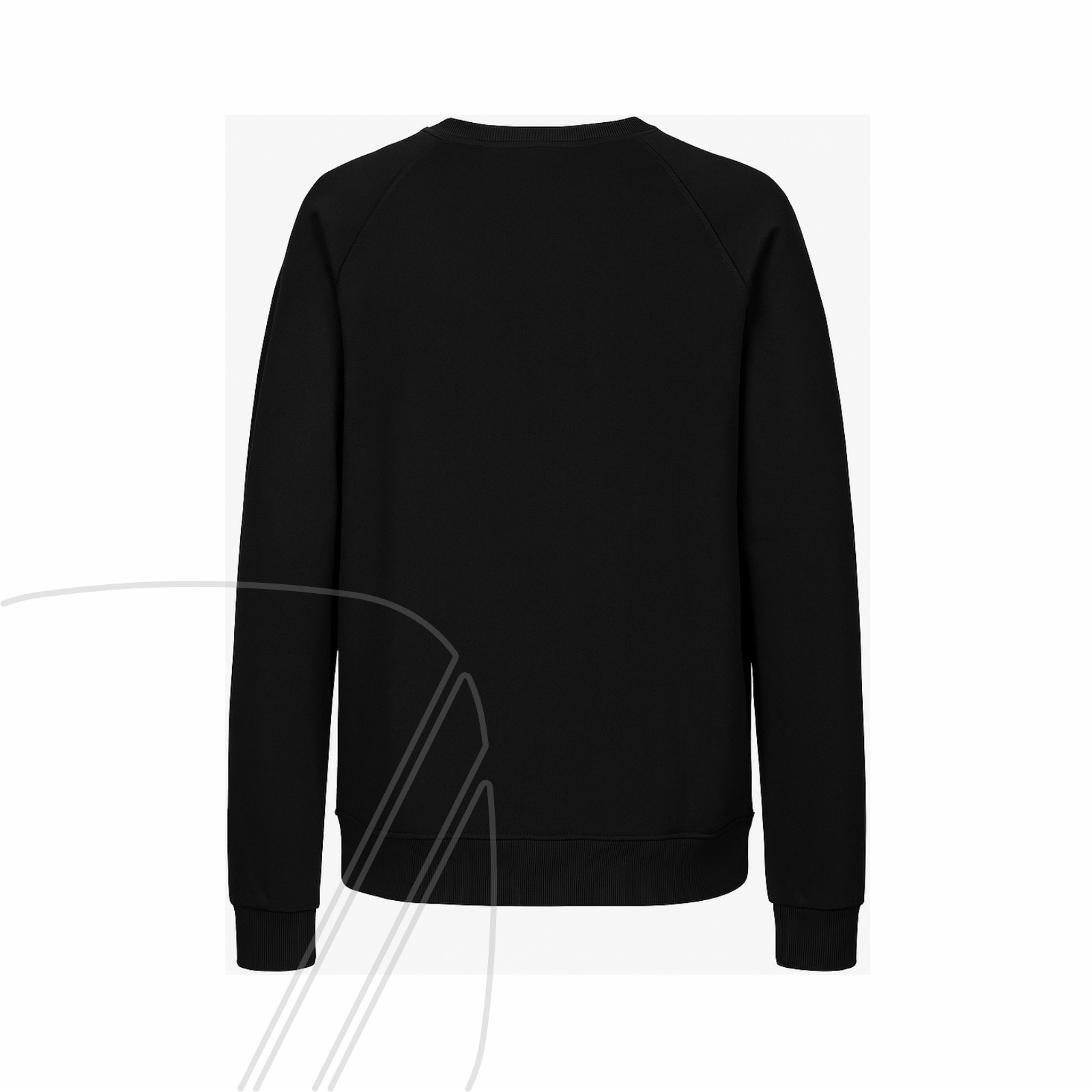 Rückansicht eines schwarz bawearia Sweatshirts ohne Aufdruck.